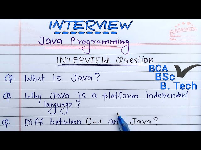 Java INTERVIEW Questions for Freshers | #javainterview