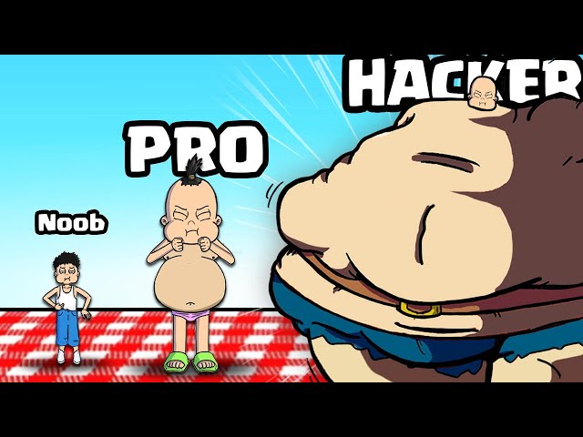 Can We Go NOOB vs. PRO vs. HACKER in Food Fighter Clicker? (MAX LEVEL)