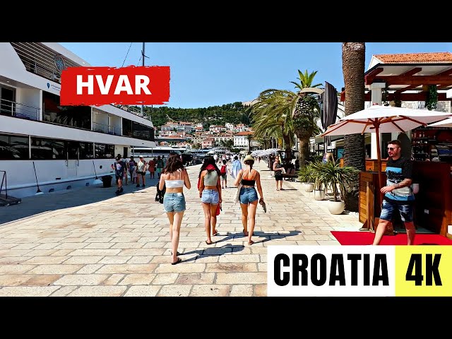 CROATIA 🇭🇷 [4K] HVAR — Daytime Walking Tour — AUGUST 2023