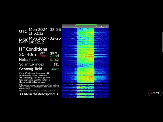 UVB-76/The Buzzer (4625 kHz) 2nd voice message 11:51 UTC 26.02.2024