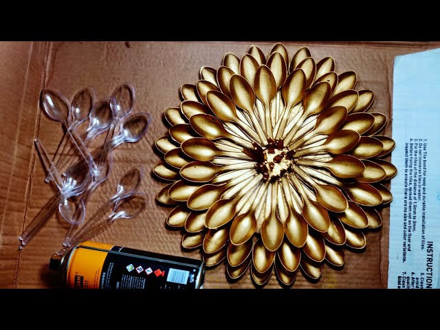 Beautiful Wall Hanging Craft Using Plastic Spoons / Paper Craft For Home Decoration /Diy Wall Decor