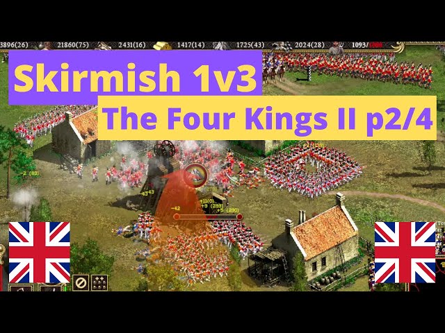 Cossacks 2 1v3 Skirmish: The Four Kings II | Britain Battle Royale | Very Hard | Part 2/4
