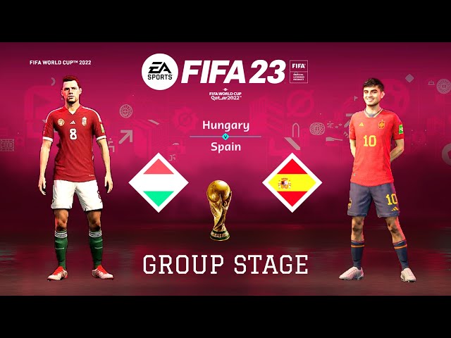 FIFA23 - HUNGARY vs SPAIN | MARTIN ADAM VS ÁLVARO MORATA | FIFA WORLD CUP GROUP STAGE | {4K 60FPS}