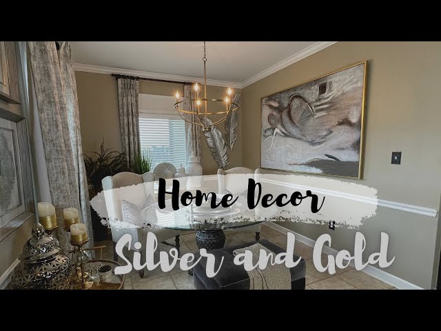 Living room dining room Home Decor with Silver and Gold Metal