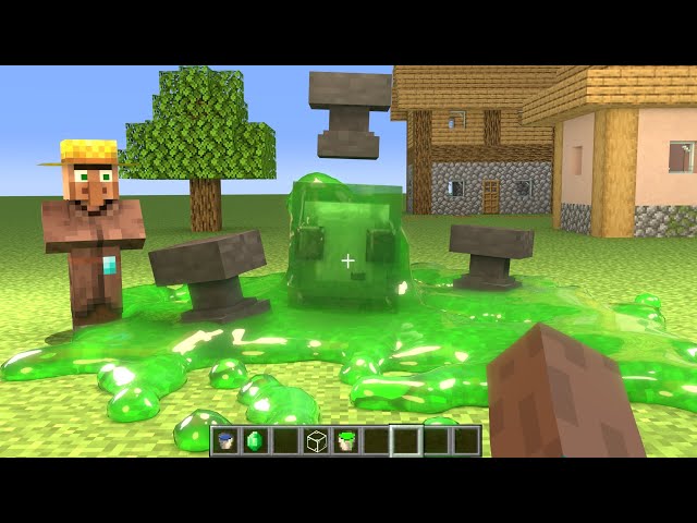 Realistic Slime VS Anvil in Minecraft