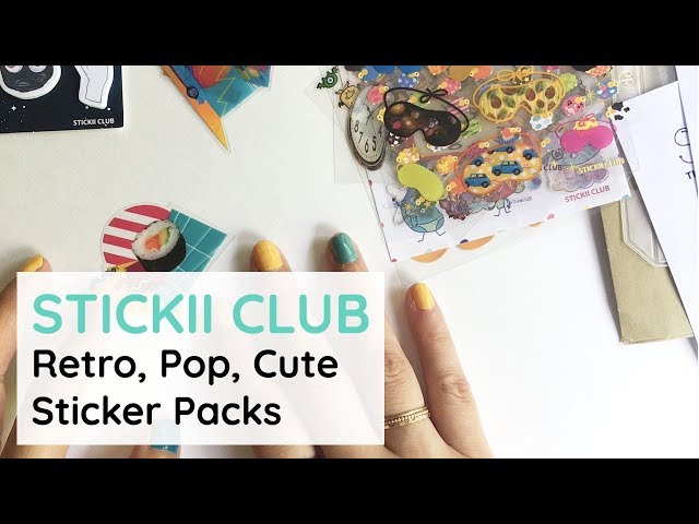Stickii Club - Unboxing Retro, Cute, and Pop Subscription packs #stickiiclub