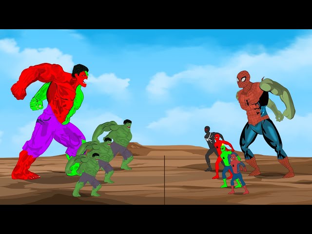 Evolution of Color Team Hulk vs Evolution of Color Team Spider-Man|SUPER HEROES MOVIE ANIMATION [HD]