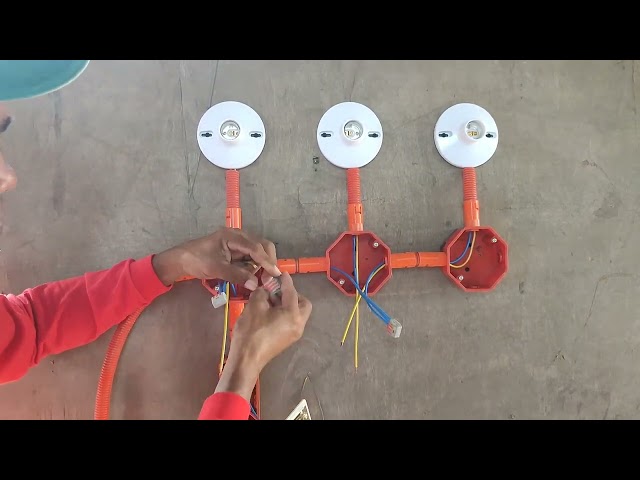 3 bulb control by single switch (parallel circuit) #electrical #wiring #aboutconstruction