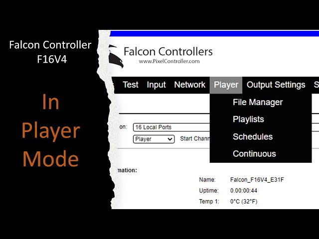 Using the F16V4 in Player Mode