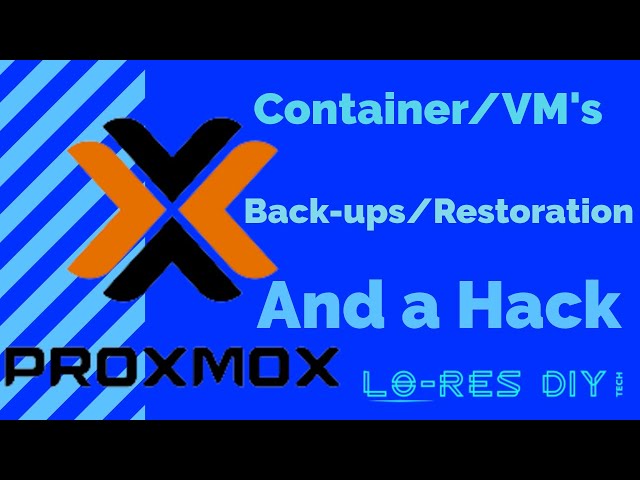 Proxmox Back-Ups, Restorations, and a Work Around