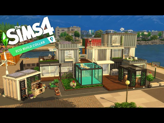 FAMILY CONTAINER HOUSE 🌿 SIMS 4 SPEED BUILD STOP MOTION (ECO LIFESTYLE, NO CC) ♻️ #EcoBuildCollab