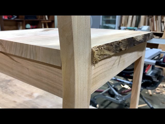 Cherry Wood Chair /Simple Design, Natural Edge Line / Feel the Beautiful Grain of Korean Cherry Wood