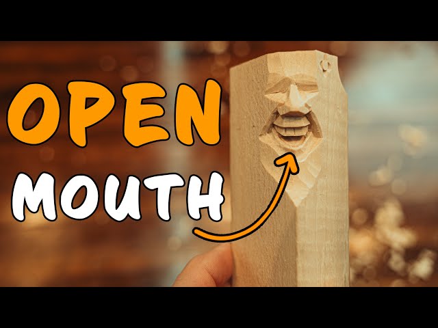 How To Wood Carve An Open Mouth With TEETH!