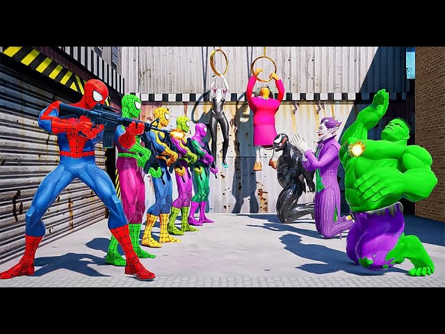 Spiderman Superheroes Rescue Spider Girl Exchange Money Venom 3, Hulk, Joker | PRO 5 SUPERHERO TEAM