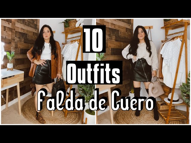 10 Outfits con Falda Negra de Cuero 2020🌟OUTFITS con Ropa de Segunda Mano🔸Shary’s Glow