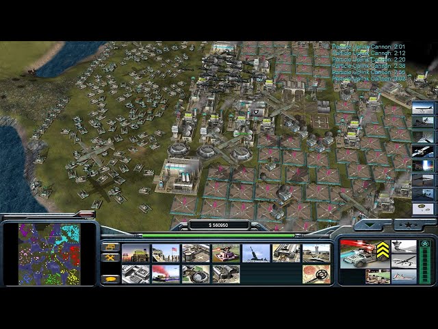 Command & Conquer Generals Zero Hour - USA Laser 1 vs 7 HARD Generals (Big Game Hunters v2)