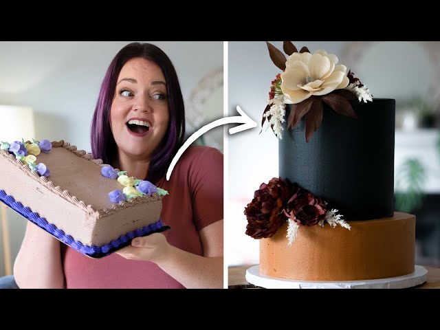 Turning a $20 Grocery Store Cake into a $500 Fall Wedding Cake!