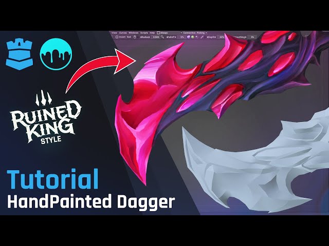 CRYSTAL DAGGER (RUINED KING) - Hand Painted Texturing | Tutorial/Commentary