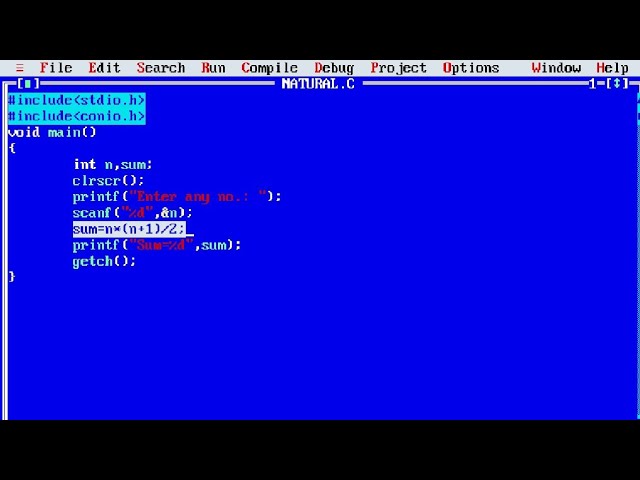 c program to calculate sum of first N natural numbers without using loop | learn coding