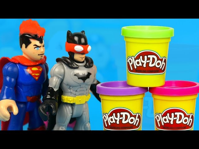 Play Doh Costume Party with Batman and Superman! KidCity