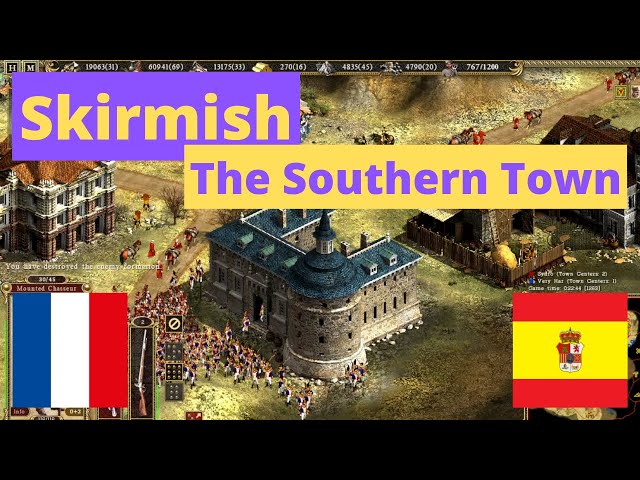 Cossacks 2 Skirmish: The Southern Town | France vs Spain | Very Hard