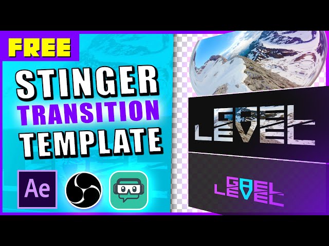 FREE Custom Stinger Transition Template ADD YOUR LOGO (After Effects, OBS Studio, Streamlabs OBS)