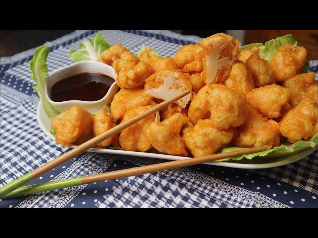 Amazing Korean Fried Crispy Cauliflower Recipe | Vegan | Easy Homemade Crispy Snack Recipe