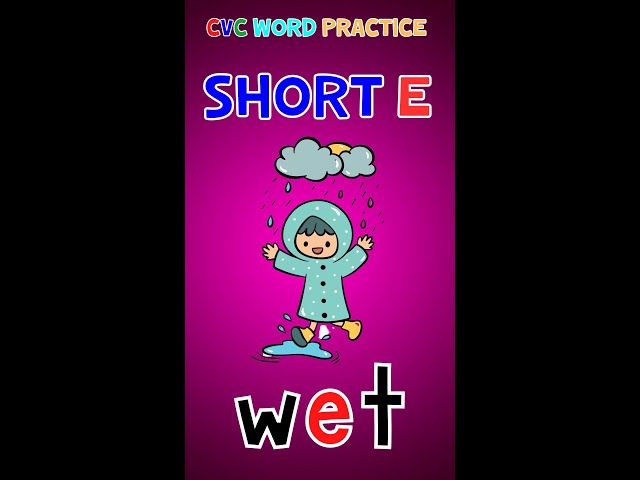 CVC Words - Short 'E' | Talking Flashcards For Kids #shorte #cvce #cvcwords #kids #children #cvc