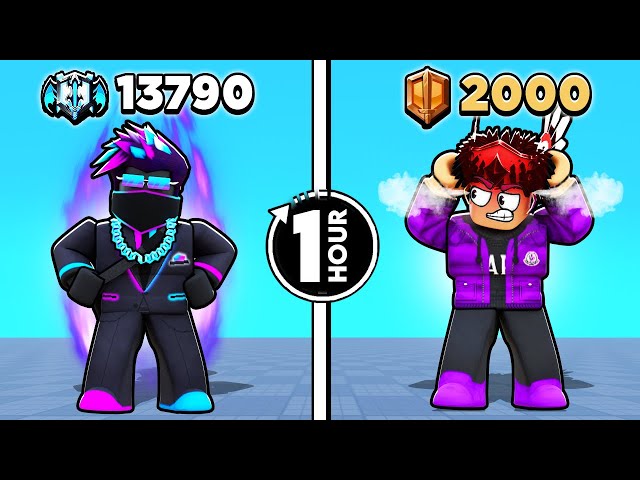 Who can get THE HIGHEST RANK in 1 hour...(BladeBall)