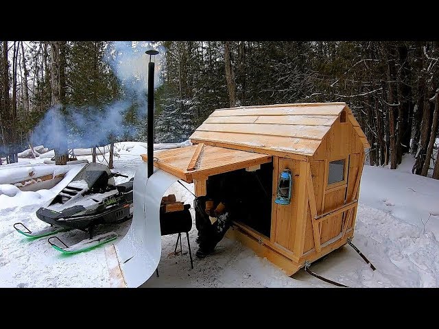 Tiny Cabin on Runners! / Wood Stove Install & Chaga Hunt / Log Cabin Update- Ep 11.5