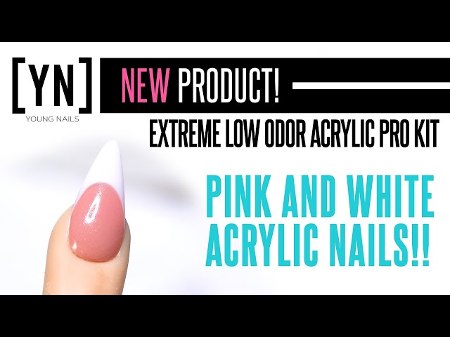 Extreme Low Odor Pink and White French Acrylic Nails