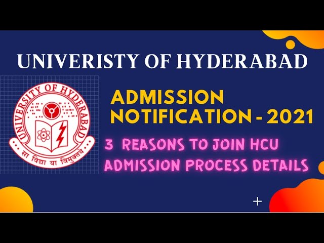 Admission Notification: University of Hyderabad | No JRF or GATE Required | PMRF Eligible | PhD M.Sc