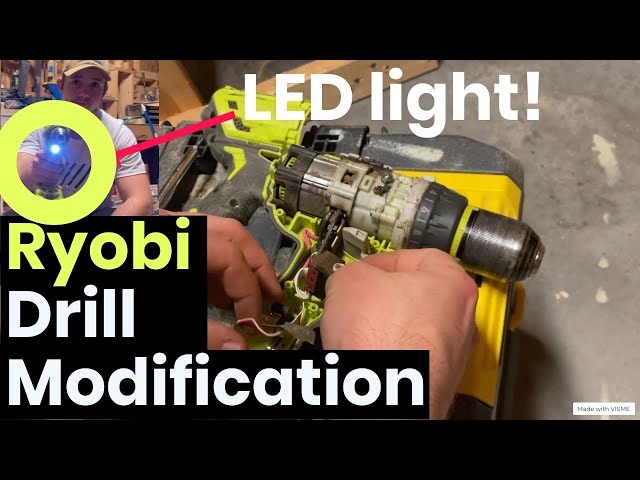 Ryobi Hammer Drill Modification! Improving the LED Light Position