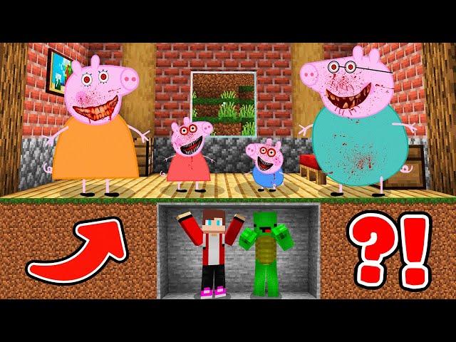 Scary PIG PEPPA.EXE attacked JJ and Mikey house! Challenge from Maizen!
