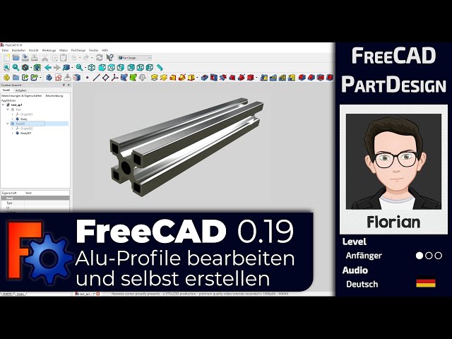 FreeCAD 0.19 - Tutorial - Alu-Profile importieren bearbeiten und selbst erstellen