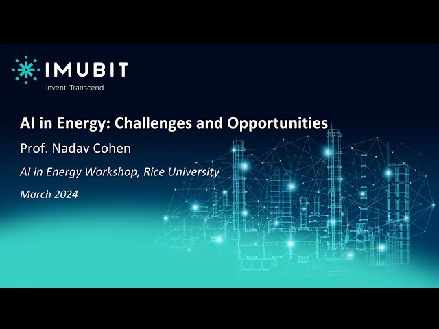 AI in Energy Workshop - AI in Energy: Challenges and Opportunities
