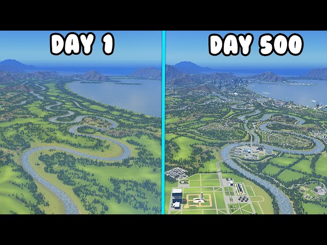 I Built For 500 DAYS In Vanilla Cities Skylines!