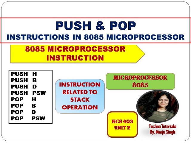 U2 L9 | PUSH & POP Instructions in 8085 Microprocessor | Stack Instructions in 8085 | PUSH | POP
