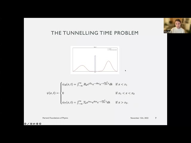 Grace Field - "On the Status of Quantum Tunnelling Time"