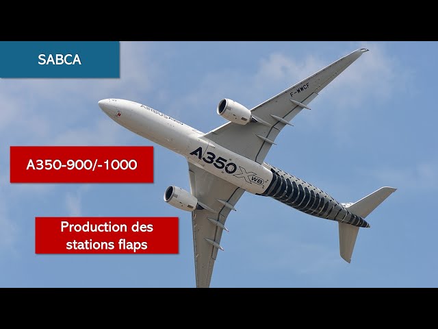 Présentation de la chaine de montage des stations flaps A350 à la SABCA