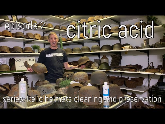 Episode 2 Relic helmets cleaning with Citric acid and Rocksteady militaria #relic #relics #helmets