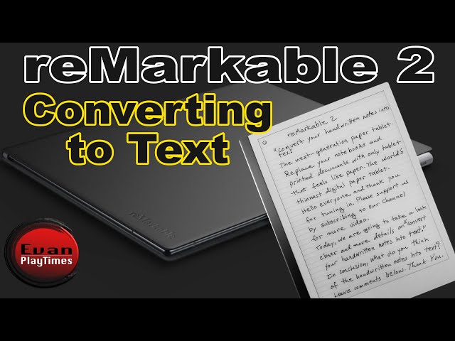 reMarkable 2 | Converting Handwritten to TEXT