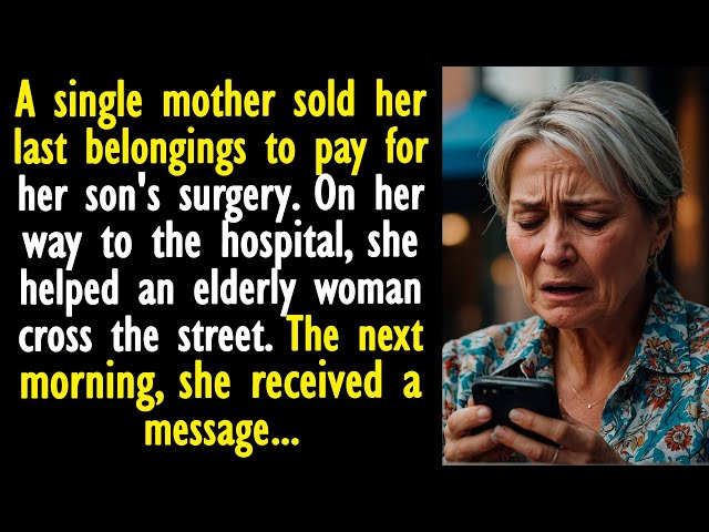 A single mother sold her last belongings to pay for her son's surgery. On her way to the hospital...