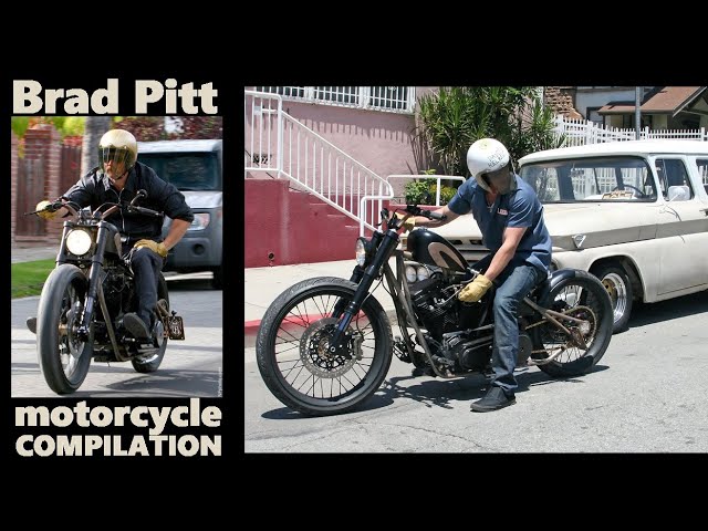 Brad Pitt riding Motorcycles COMPILATION