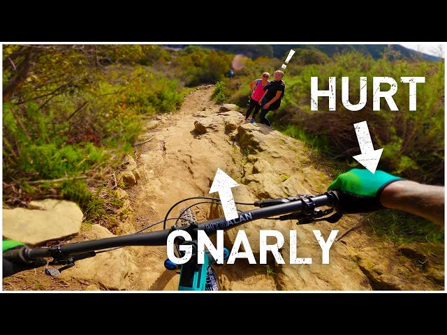 GNARLY TRAIL vs HURT WRIST! Laguna's "T&A" MTB Trail gets new reroute but the bottom stays chunky.