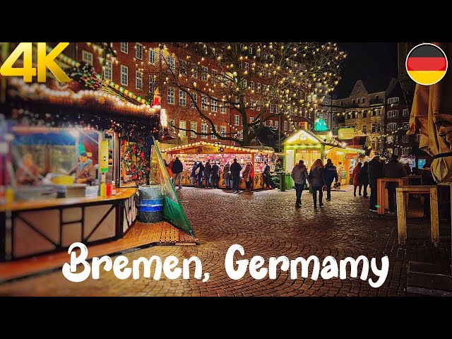 Bremen, Germany, Christmas market walking tour 4K - Beautiful Christmas Market