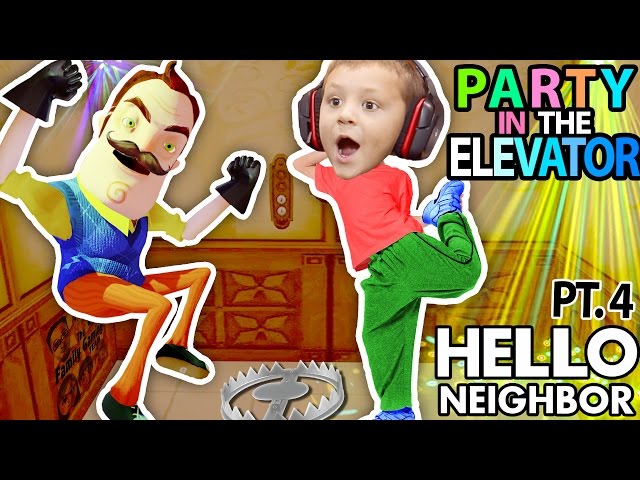 HELLO NEIGHBOR, CAN WE PARTY IN YOUR ELEVATOR? Scary FNAF Theme Park House? (FGTEEV Part 4 Alpha 1)
