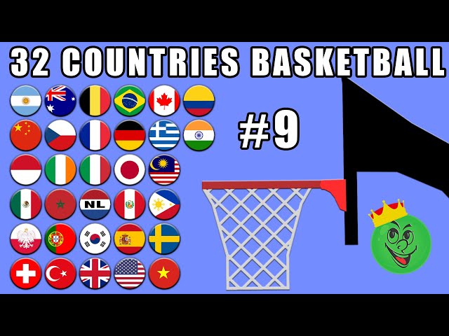 Basketball Marble Race with 32 Countries #9 \ Marble Race King