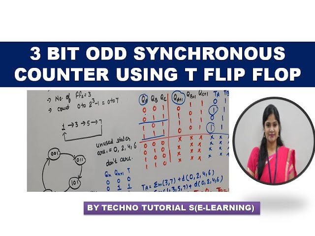 3-Bit Synchronous Odd Counter Using T flip flop | 3 Bit up counter | Counter Using TFF