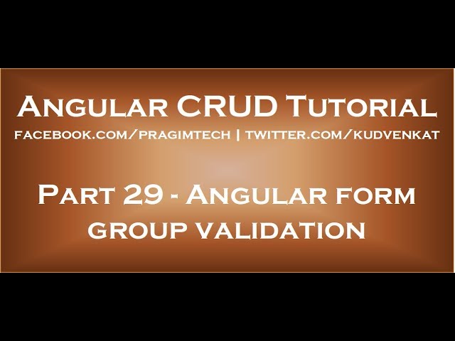 Angular form group validation